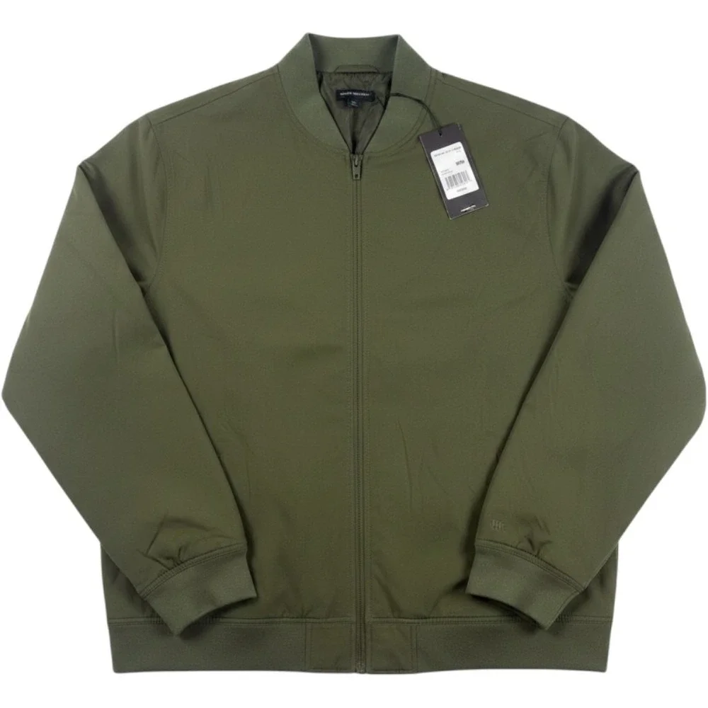 Banana Republic Bomber Jacket Mens XXL Green Olive Night Polyester Casual Zip Up